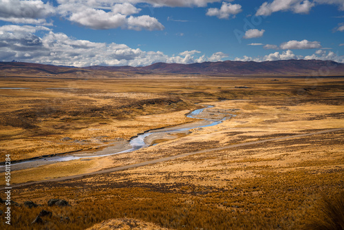 Source of the Santa river in the Callejon de Huaylas mountain range, in Ancash, Peru. photo