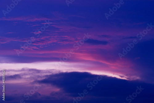 blue sky with clouds background, summer time, beautiful sky © waranyu