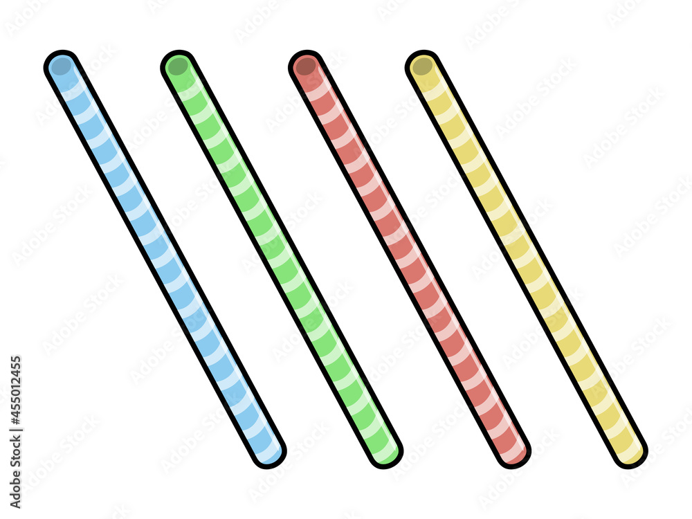 Obraz premium プラスチックストローのイラストセット
