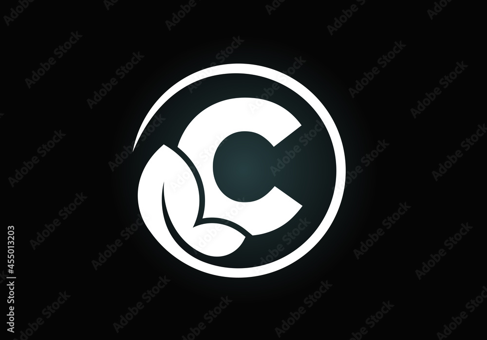 Initial C monogram alphabet with leaf. Eco-friendly logo concept. Font emblem. Modern vector logo for ecological business and company identity Initial C monogram alphabet with leaf. Eco-friendly logo concept. Font emblem. Modern vector logo for ecological business and company identity