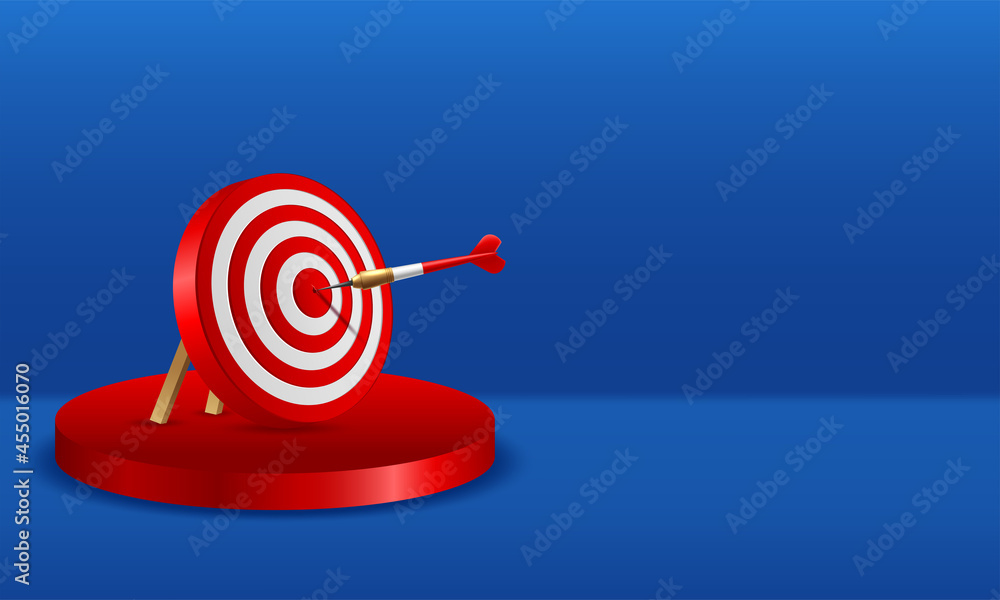 Target hit in the center by arrows Target hit in the center by arrows