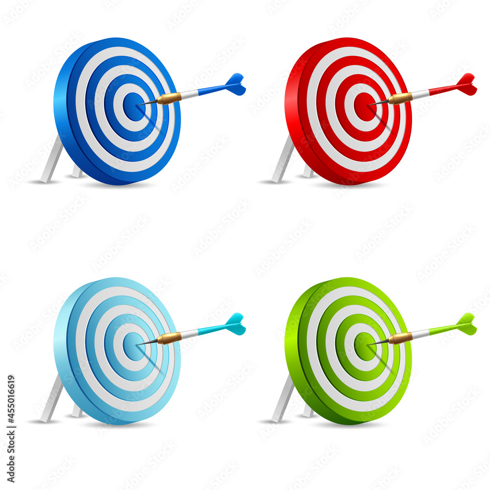 Target hit in the center by arrows Target hit in the center by arrows
