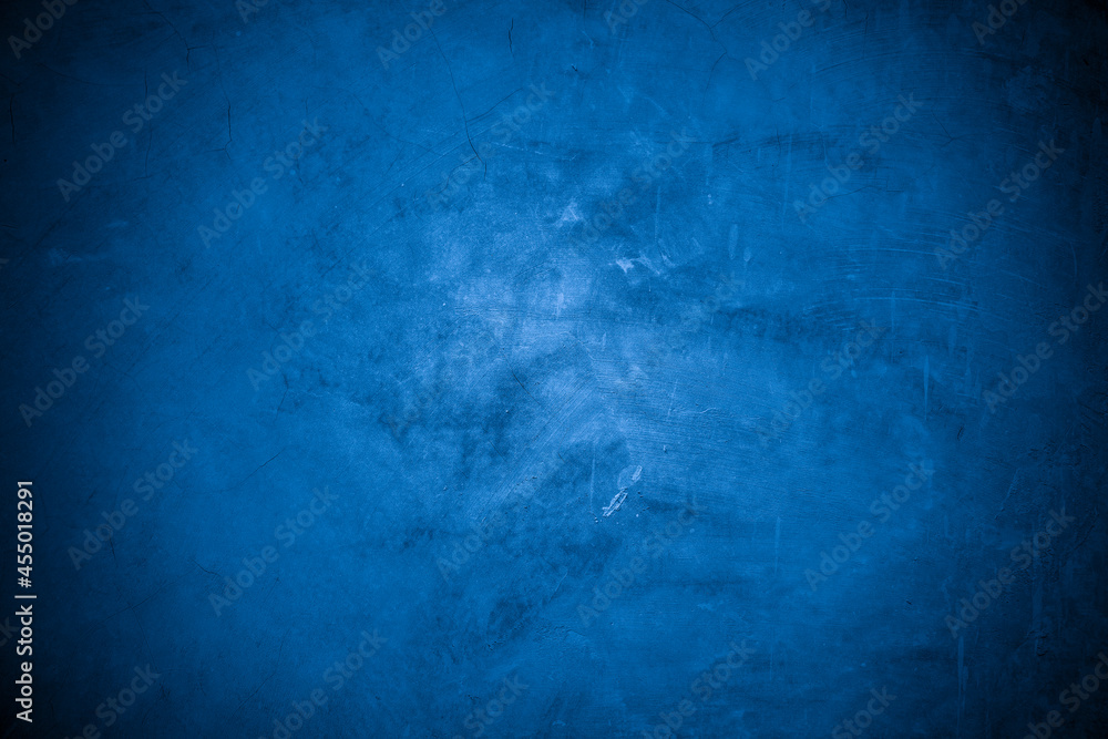 Fototapeta premium Old wall pattern texture cement blue dark abstract blue color design are light with black gradient background.