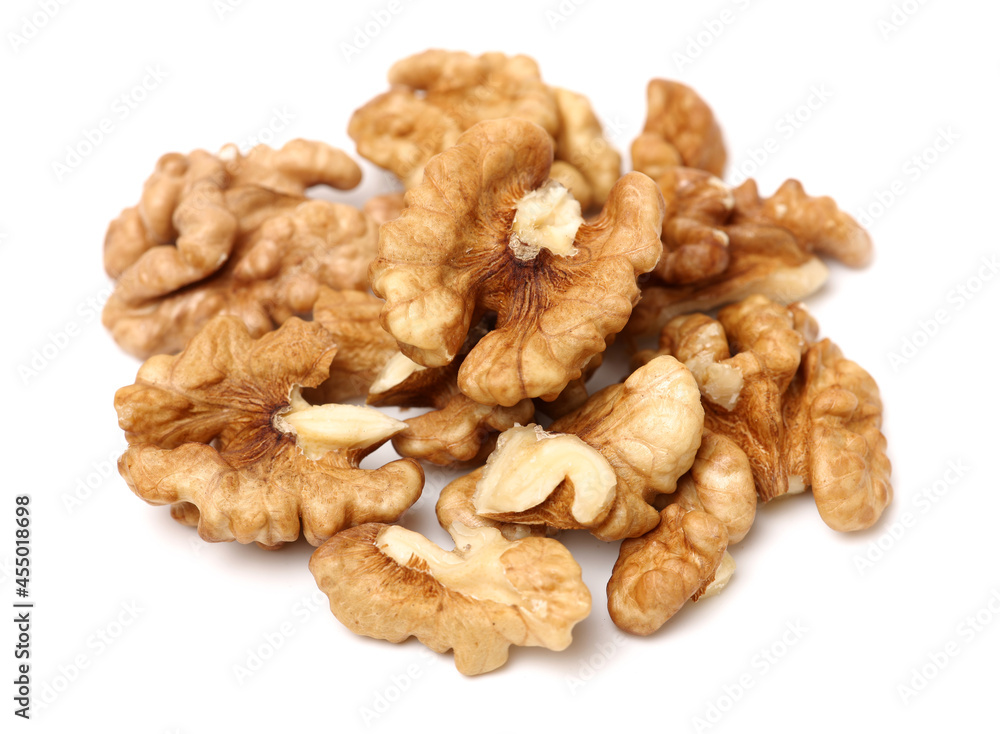 walnuts on a white background walnuts on a white background