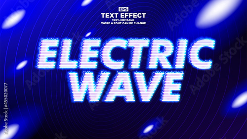 Editable electrical text effect. Neon light typography concept