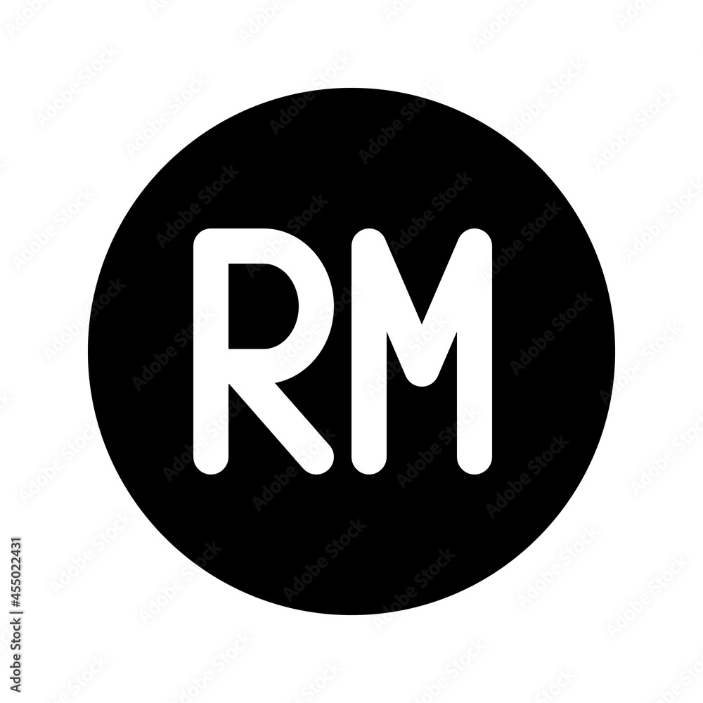 Illustration vector graphic icon of Malaysia Ringgit currency. Solid Style Icon. Vector illustration isolated on white background. Perfect for website or application design. Illustration vector graphic icon of Malaysia Ringgit currency. Solid Style Icon. Vector illustration isolated on white background. Perfect for website or application design.