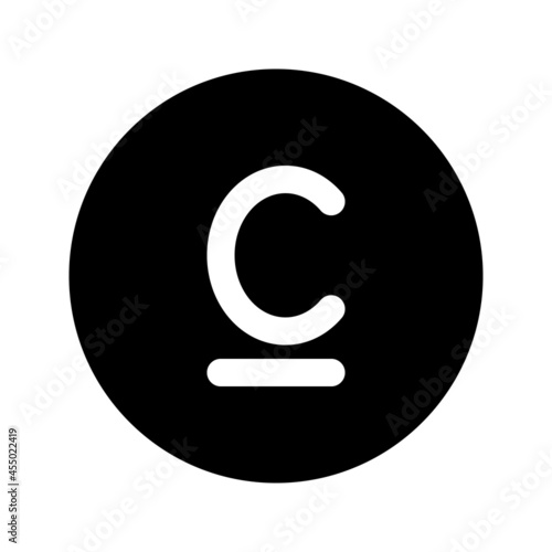 Illustration vector graphic icon of Kyrgyzstan Som currency. Solid Style Icon. Vector illustration isolated on white background. Perfect for website or application design.