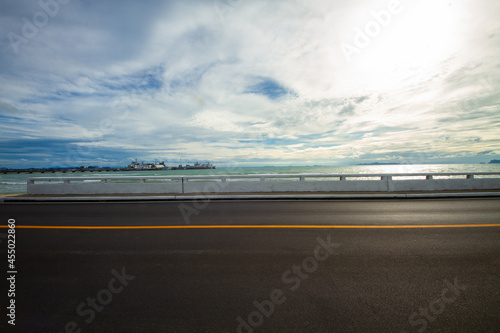 Road beside the sea in evening at Samui,THAILAND