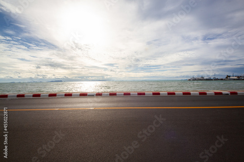 Road beside the sea in evening at Samui,THAILAND