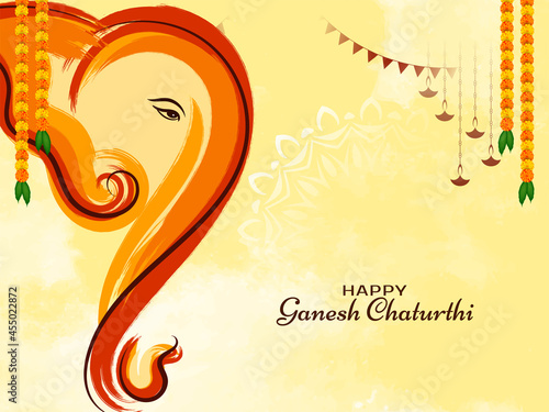 Beautiful religious Happy Ganesh Chaturthi Hindu festival background