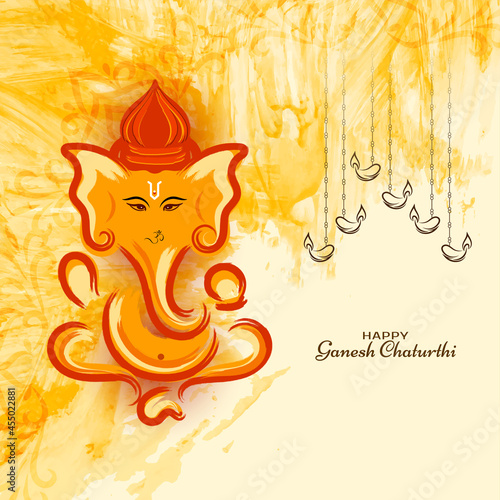 Traditional Happy Ganesh Chaturthi Hindu festival background