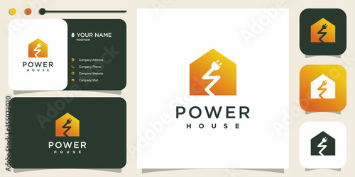 House logo with power electric concept Premium Vector part 2