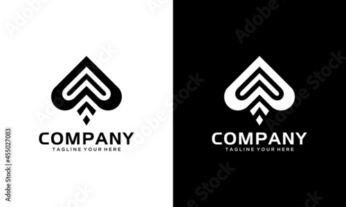Premium ace card black vector logo icon design template.
