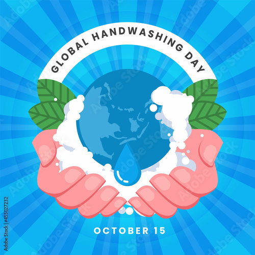 Hand drawn global hand washing day illustration