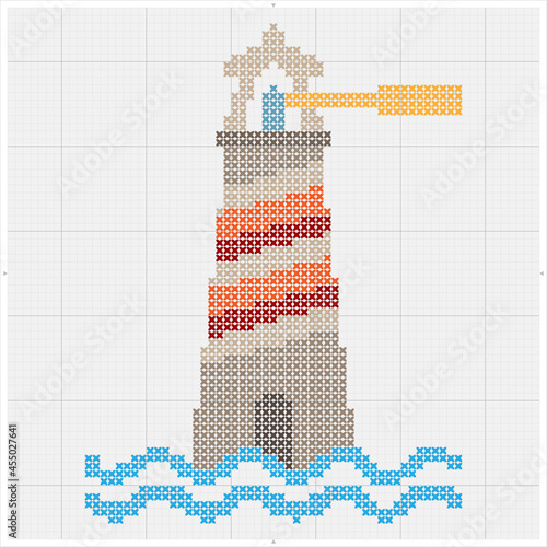 Lighthouse Icon Cross Stitch M_2108001