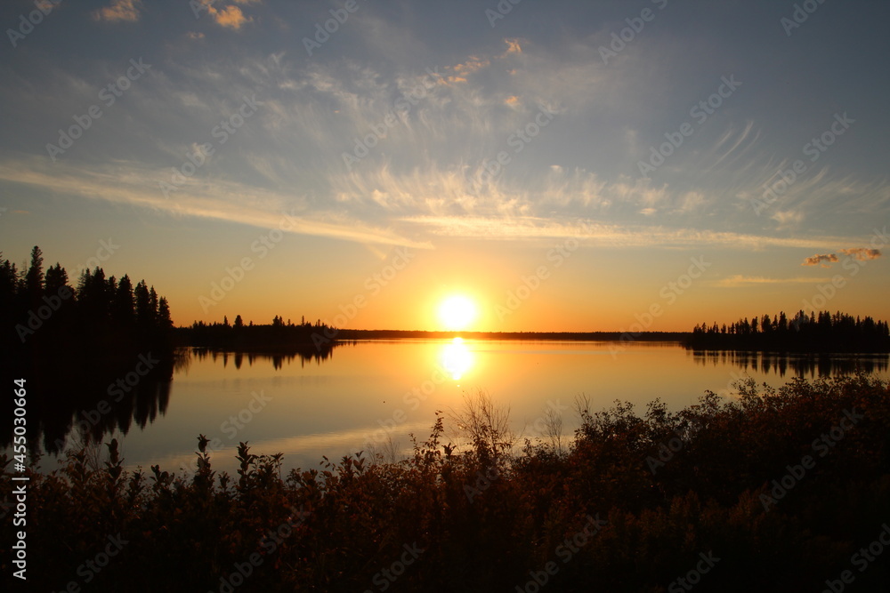 Sunset Over Astotin Lake, Elk Island National Park, Alberta