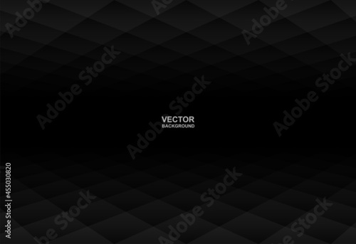 Abstract. Black square diamond shape background. light and shadow. Vector.