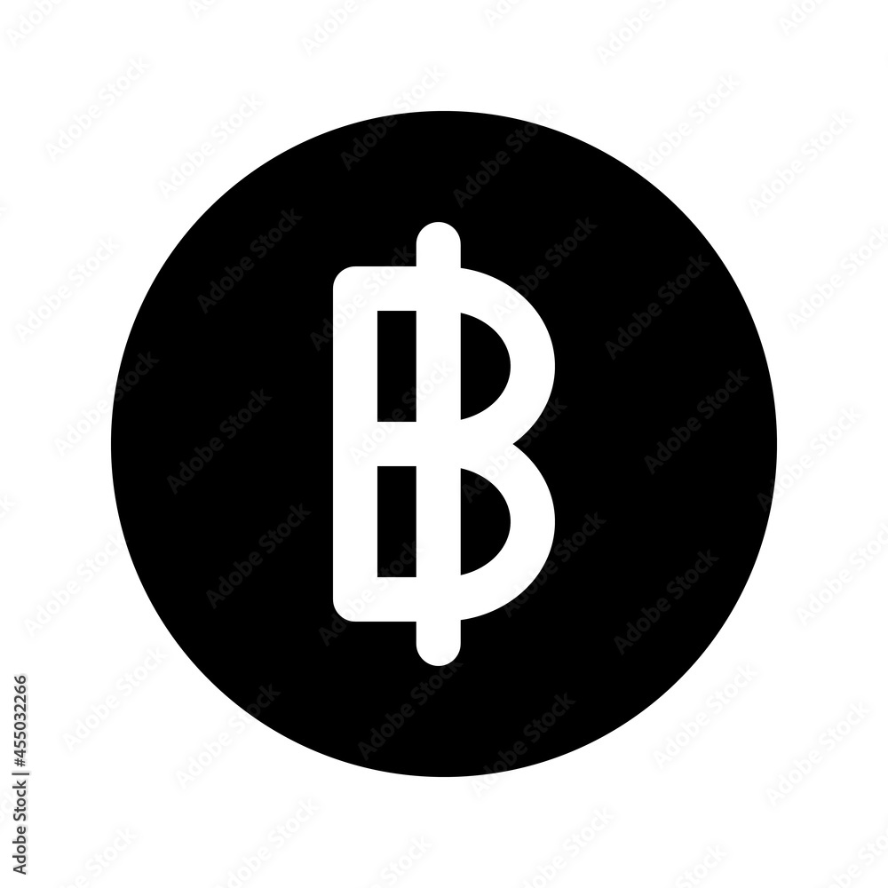 Illustration vector graphic icon of Thailand Baht currency. Solid Style Icon. Vector illustration isolated on white background. Perfect for website or application design. Illustration vector graphic icon of Thailand Baht currency. Solid Style Icon. Vector illustration isolated on white background. Perfect for website or application design.