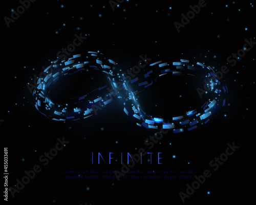 Infinity sign symbol. Futuristic and technology concept. Vector illustration
