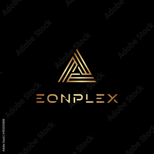 triangle abstract logo of Three initials "E"