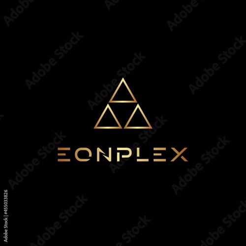 three separate triangles abstract logo
