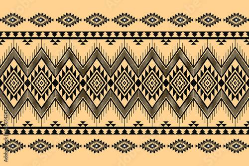 Geometric ethnic oriental seamless pattern traditional Design for background,carpet,wallpaper.clothing,wrapping,Batik fabric,Vector illustration.embroidery style - Sadu, sadou, sadow or sado