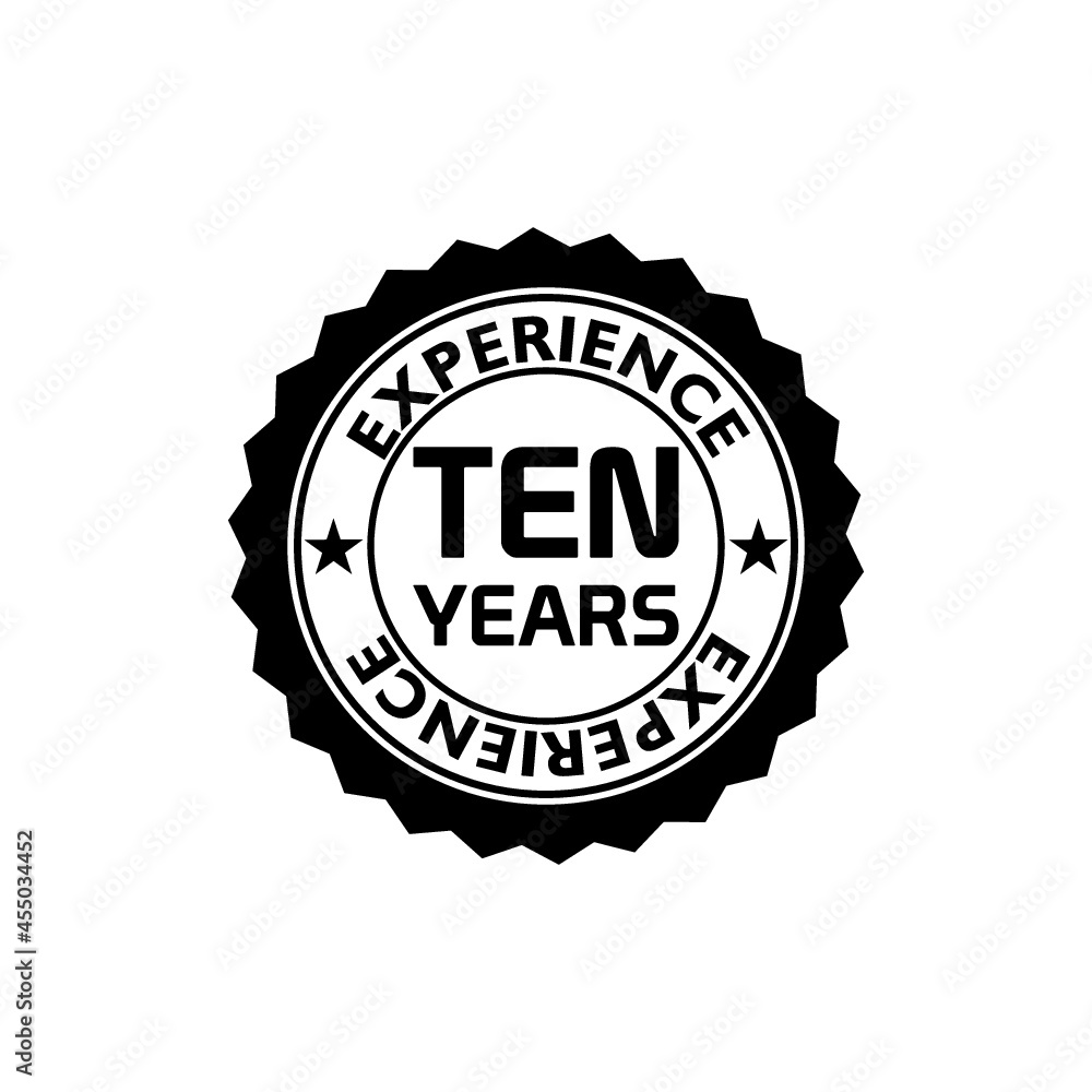 Ten years experience icon isolated on white background Ten years experience icon isolated on white background