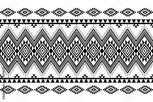 Geometric ethnic oriental seamless pattern traditional Design for background,carpet,wallpaper.clothing,wrapping,Batik fabric,Vector illustration.embroidery style - Sadu, sadou, sadow or sado