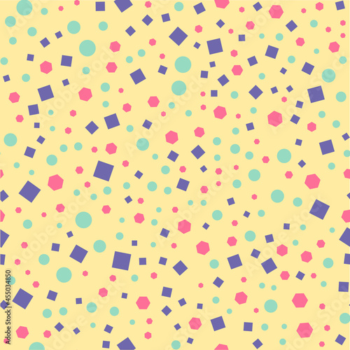 Seamless pattern with different geometric figures. Vector