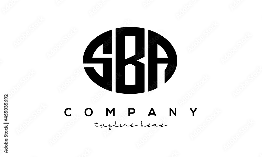 SBA three Letters creative circle logo design SBA three Letters creative circle logo design