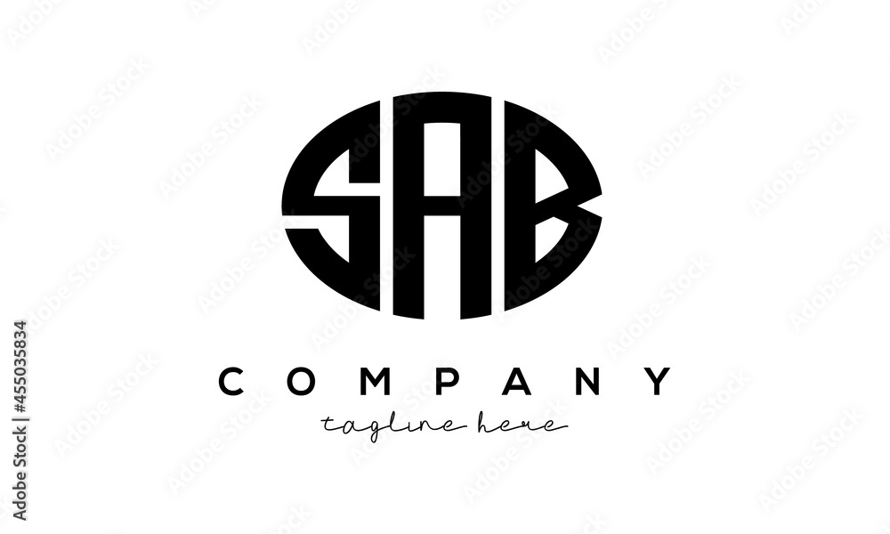 SAB three Letters creative circle logo design SAB three Letters creative circle logo design