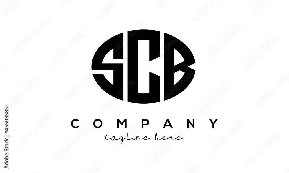 SCB three Letters creative circle logo design	