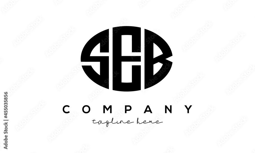 SEB three Letters creative circle logo design	
