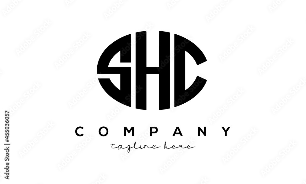 SHC three Letters creative circle logo design	