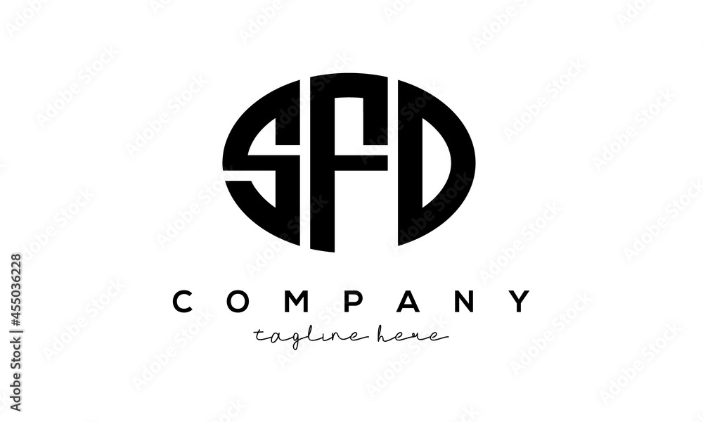 SFD three Letters creative circle logo design SFD three Letters creative circle logo design