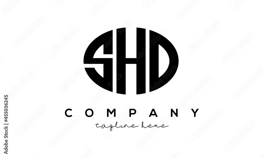SHD three Letters creative circle logo design SHD three Letters creative circle logo design