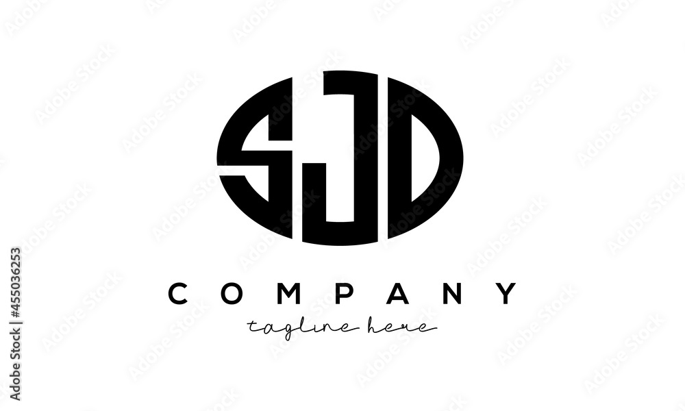 SJD three Letters creative circle logo design	