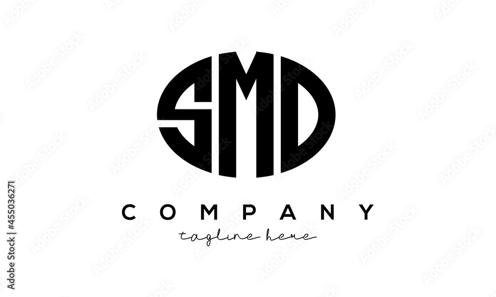 SMD three Letters creative circle logo design SMD three Letters creative circle logo design