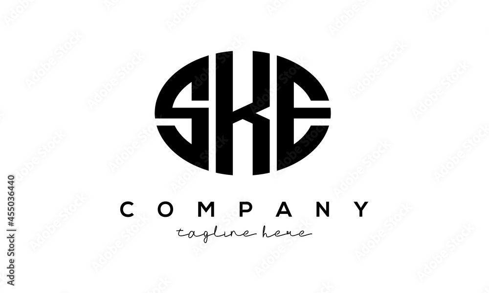 SKE three Letters creative circle logo design SKE three Letters creative circle logo design
