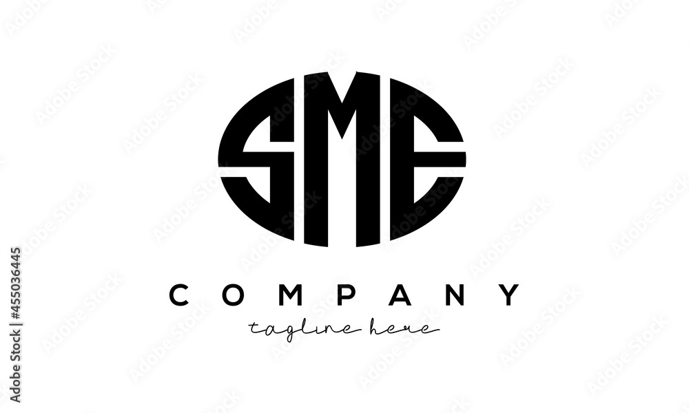 SME three Letters creative circle logo design SME three Letters creative circle logo design