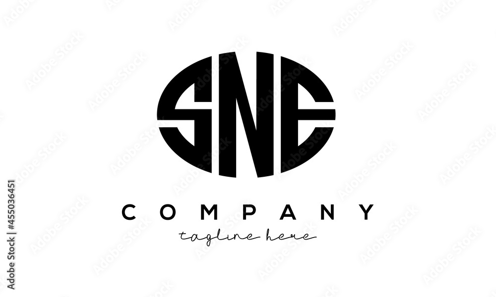 SNE three Letters creative circle logo design SNE three Letters creative circle logo design