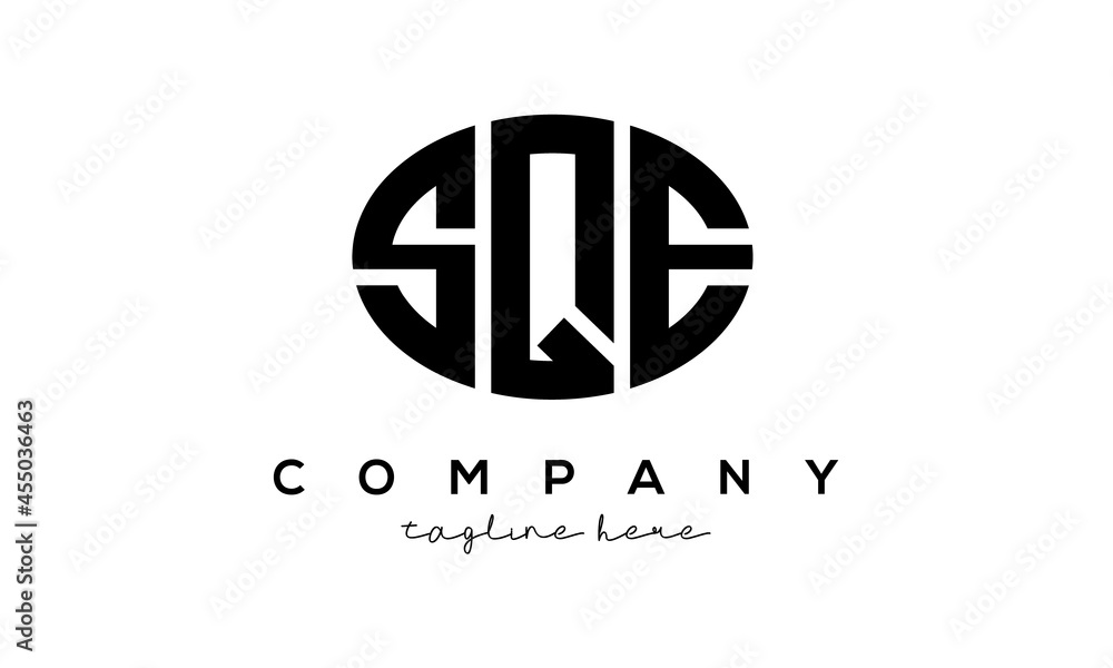 SQE three Letters creative circle logo design SQE three Letters creative circle logo design