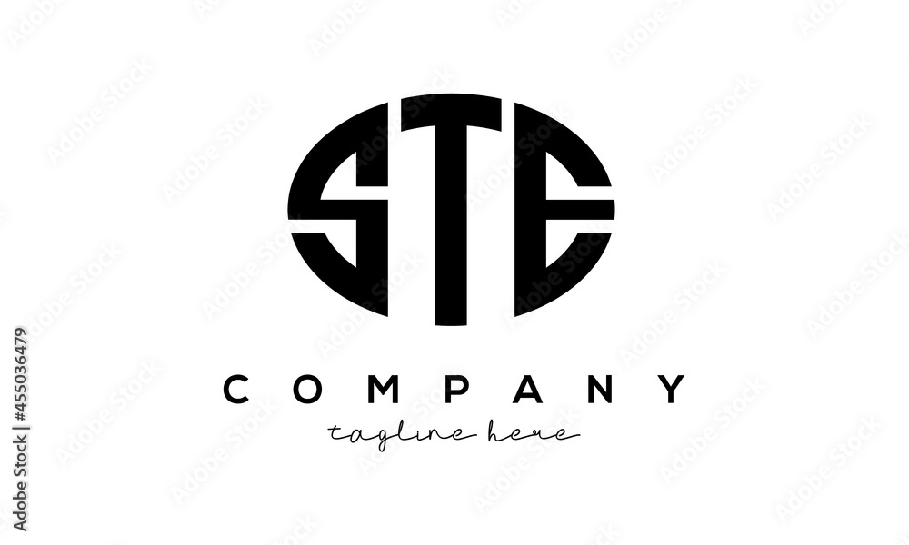 STE three Letters creative circle logo design STE three Letters creative circle logo design