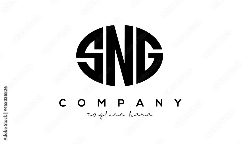 SNG three Letters creative circle logo design SNG three Letters creative circle logo design