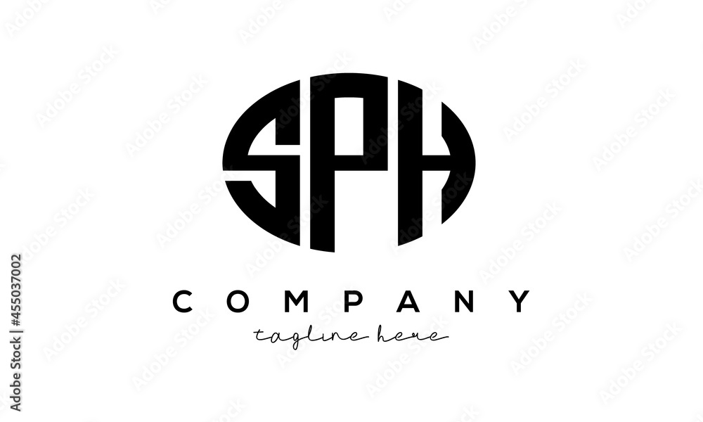 SPH three Letters creative circle logo design SPH three Letters creative circle logo design