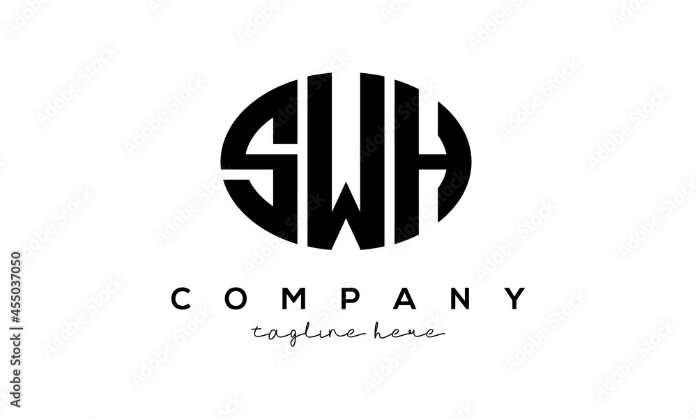SWH three Letters creative circle logo design SWH three Letters creative circle logo design