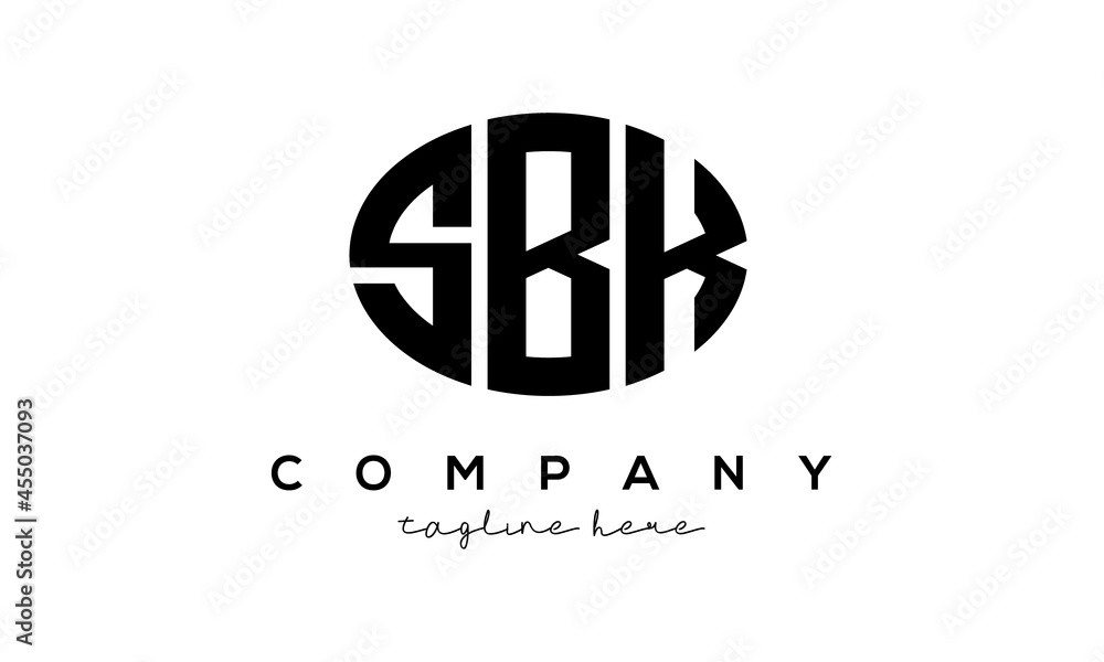 SBK three Letters creative circle logo design SBK three Letters creative circle logo design