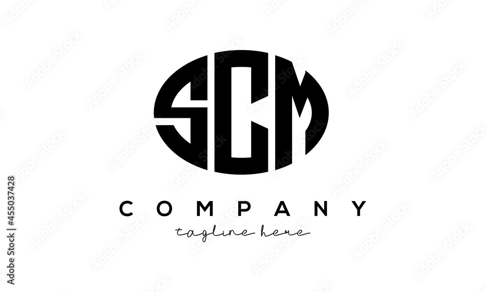 SCM three Letters creative circle logo design