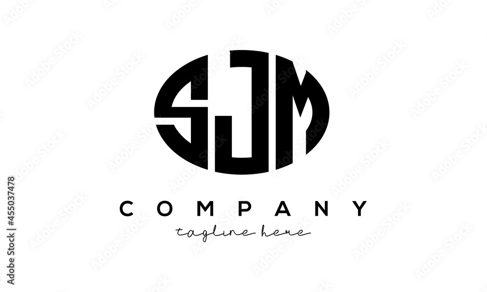 SJM three Letters creative circle logo design SJM three Letters creative circle logo design