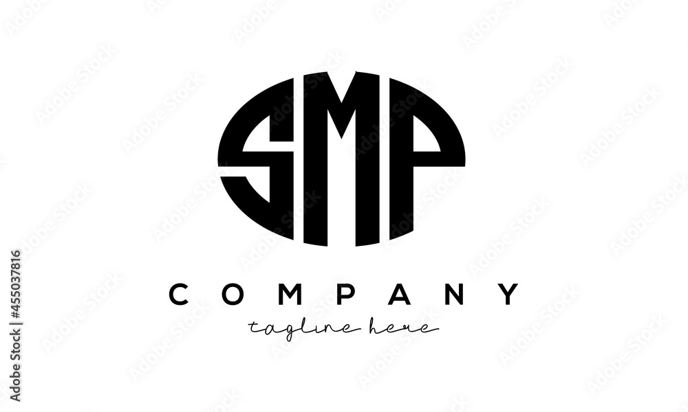 SMP three Letters creative circle logo design SMP three Letters creative circle logo design